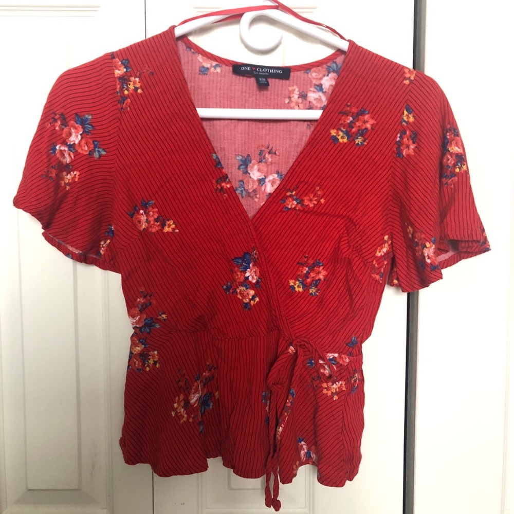 mock wrap blouse // tj maxx